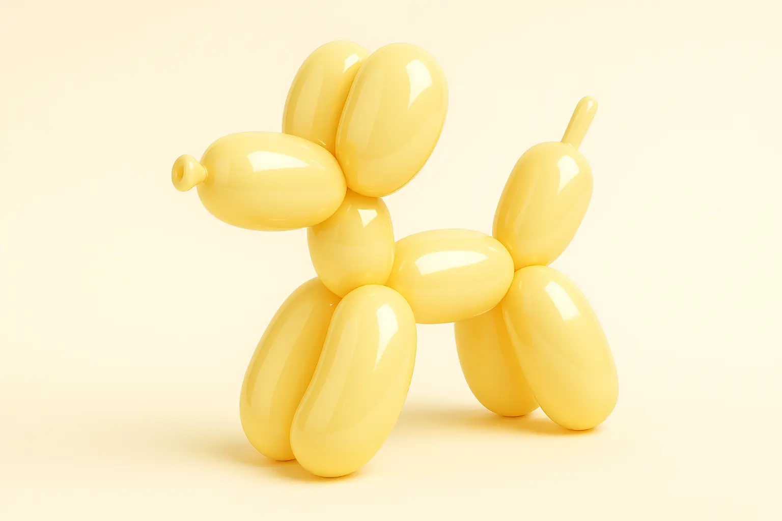 3D Glossy Icon template of a balloon dog