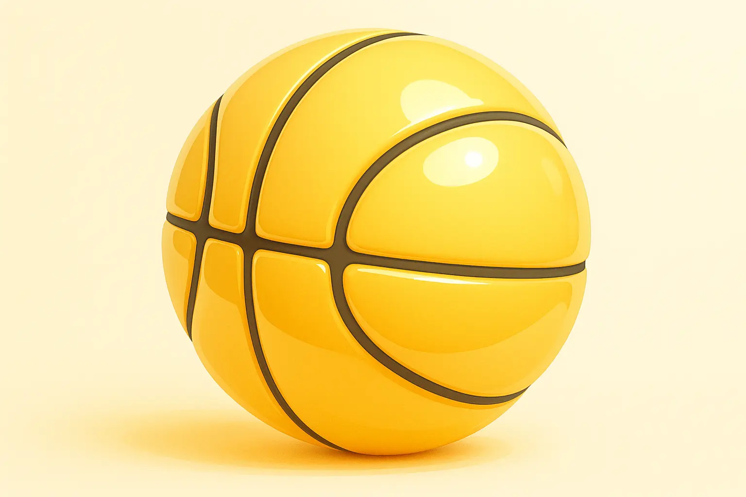 3D Glossy Icon template of a basketball