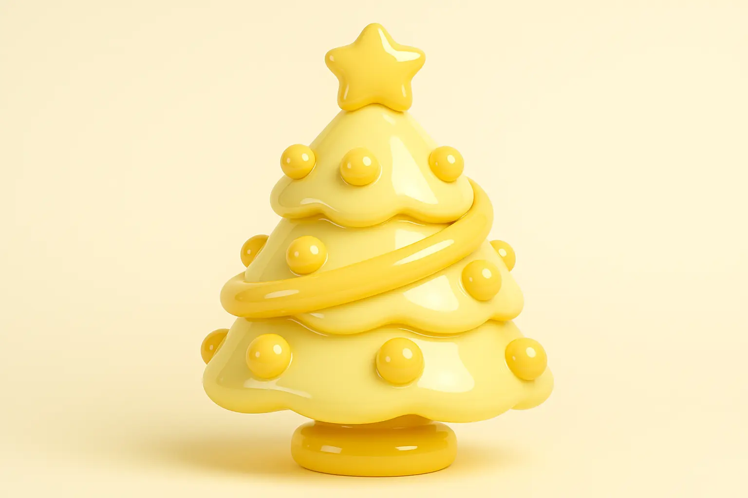 3D Glossy Icon template of a Christmas tree