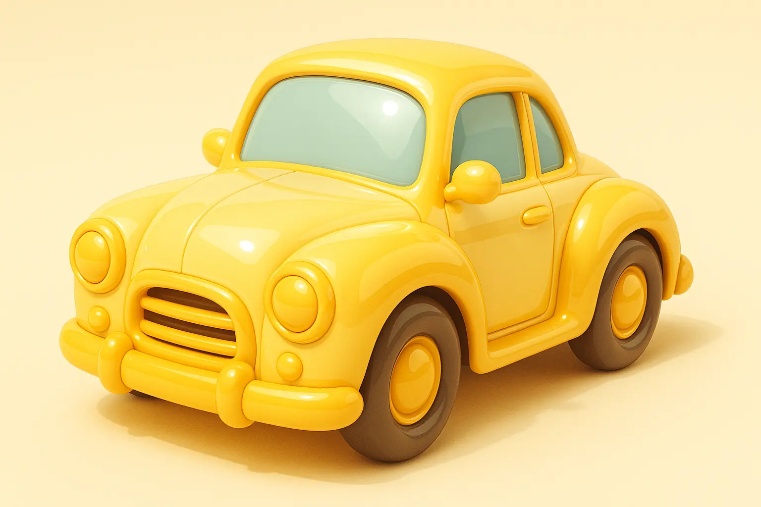 3D Glossy Icon template of a classic car
