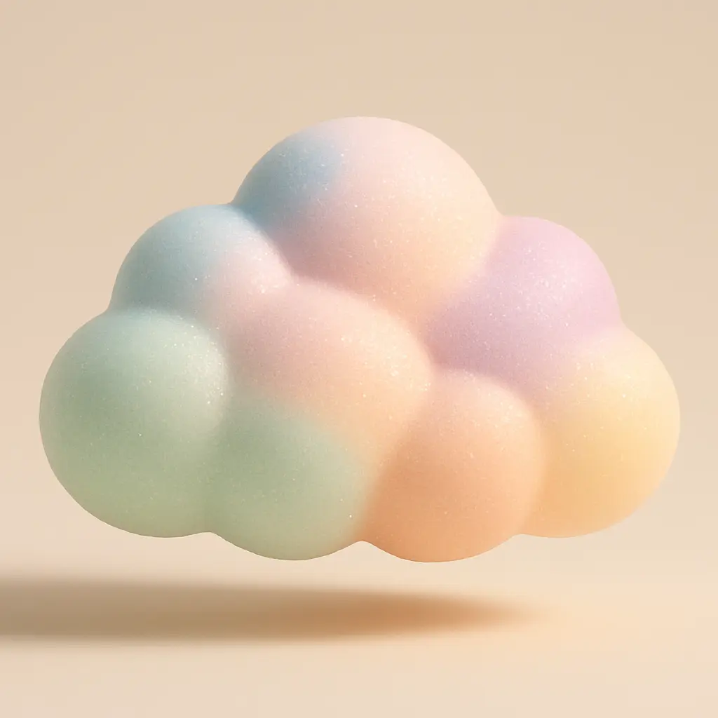 Dreamy cloud in 3D Pastel Icon template