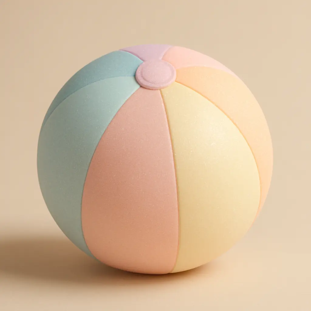 Bouncy beach ball in 3D Pastel Icon template
