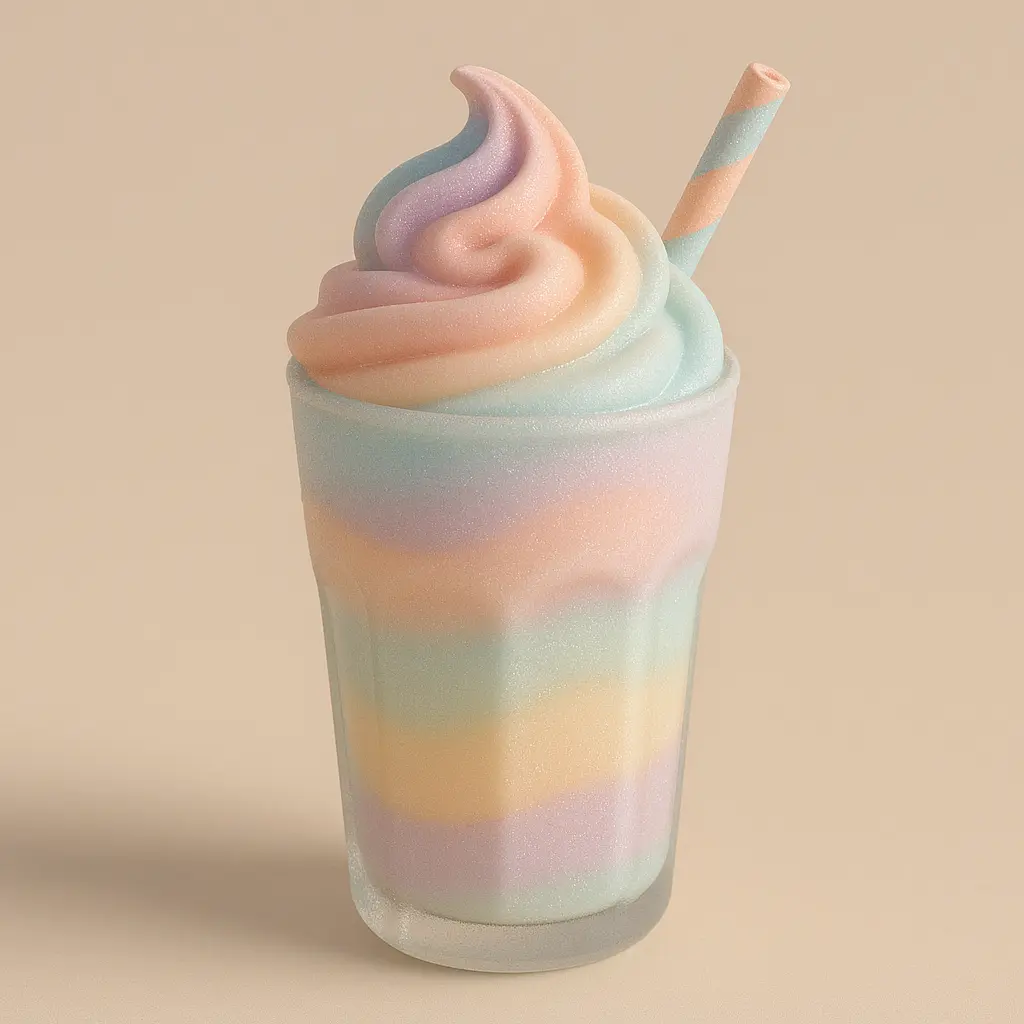 Tasty milkshake in 3D Pastel Icon template