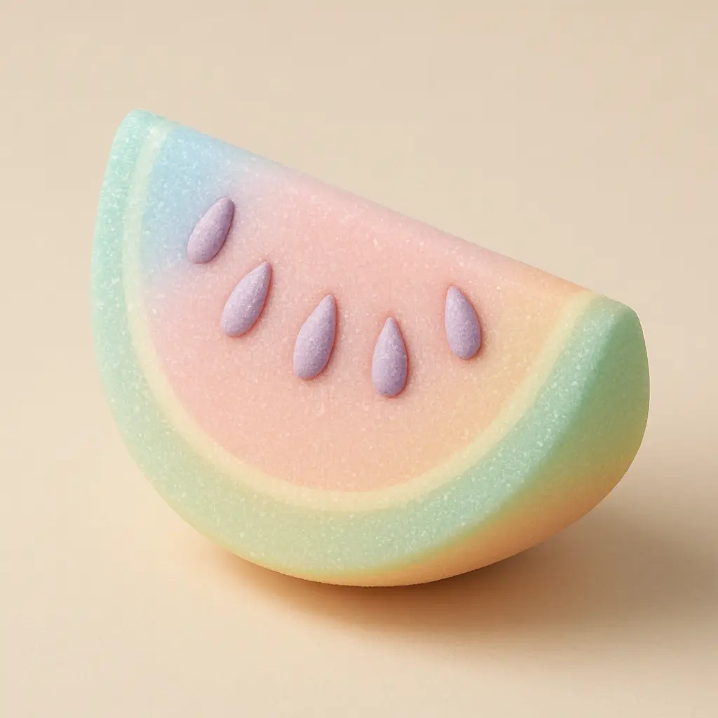 Refreshing watermelon in 3D Pastel Icon template