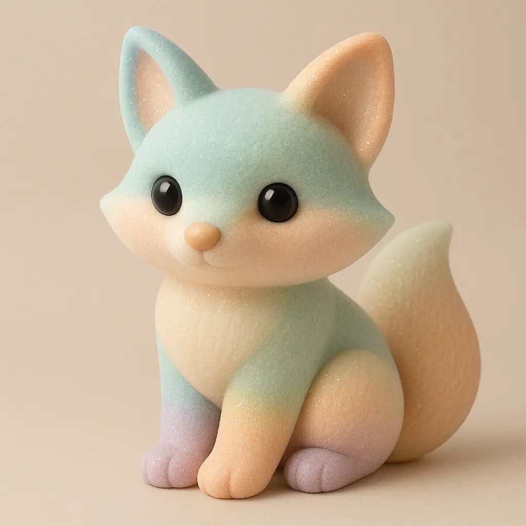 Sly fox in 3D Pastel Icon template