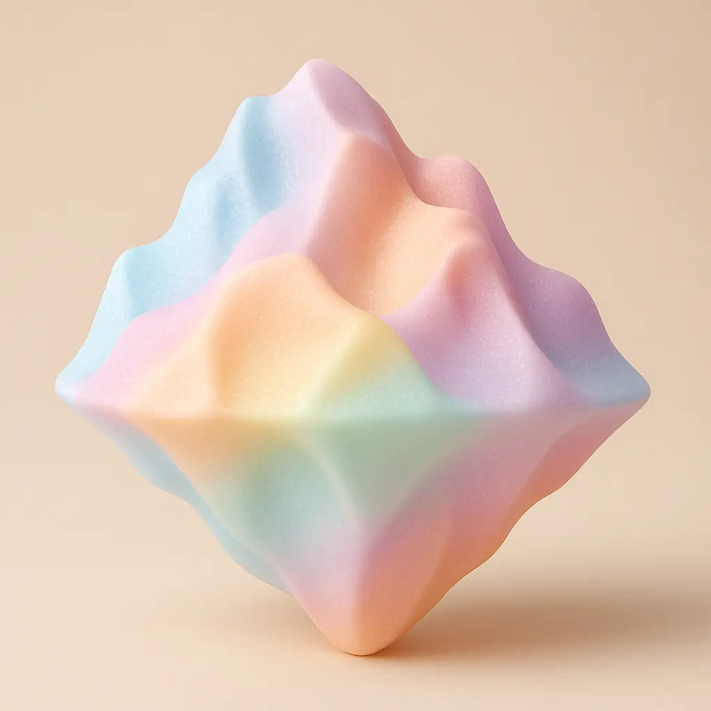 Majestic iceberg in 3D Pastel Icon template