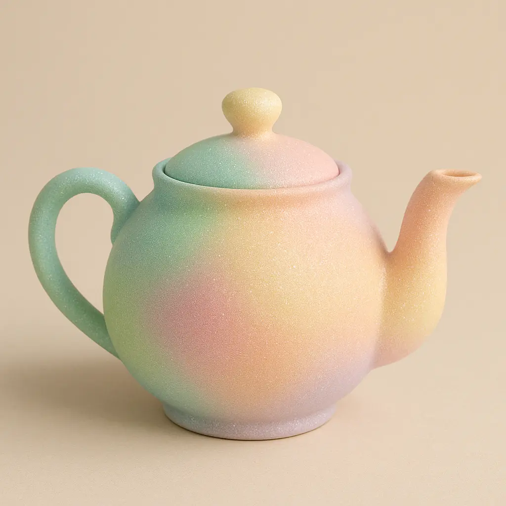 Charming teapot in 3D Pastel Icon template
