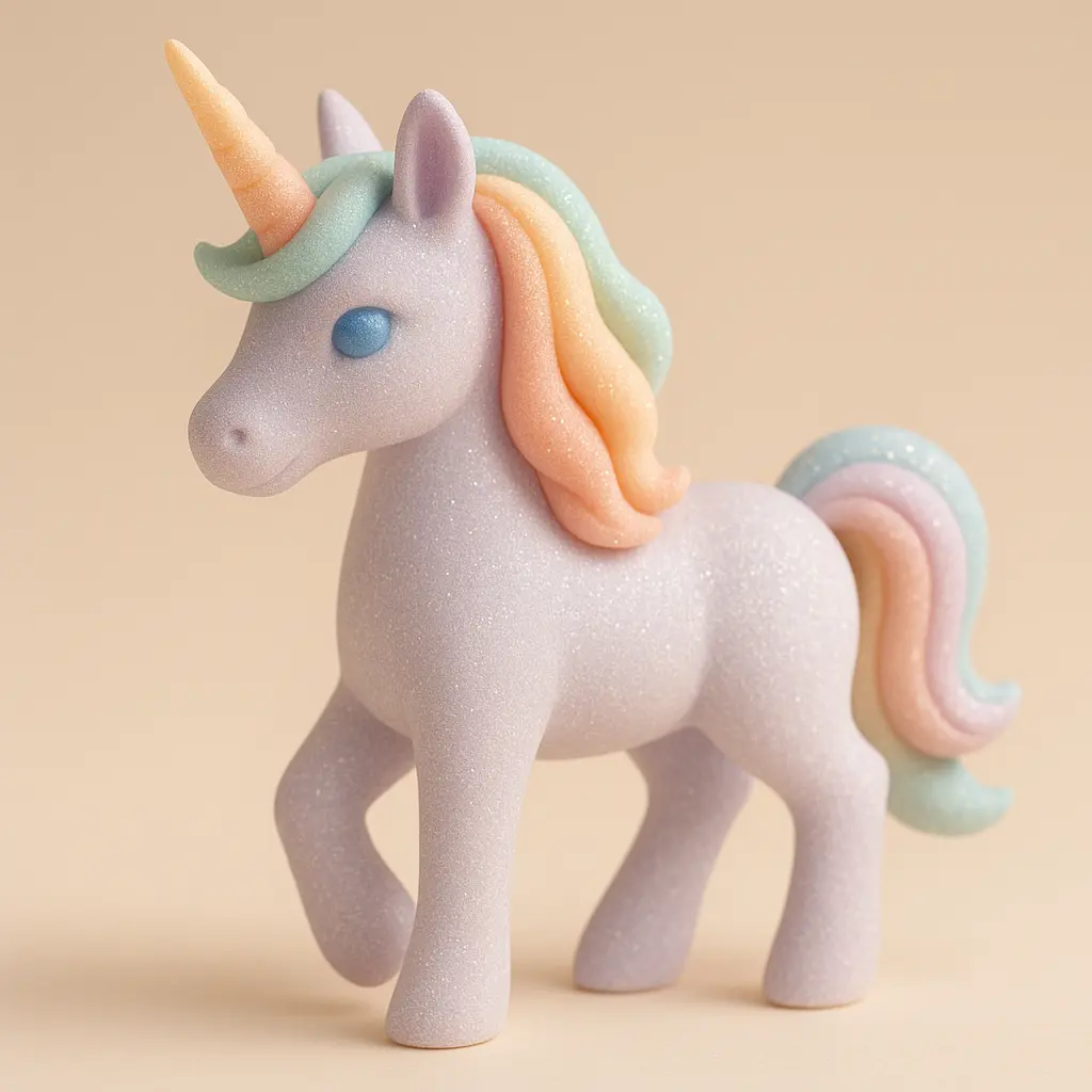 Magical unicorn in 3D Pastel Icon template
