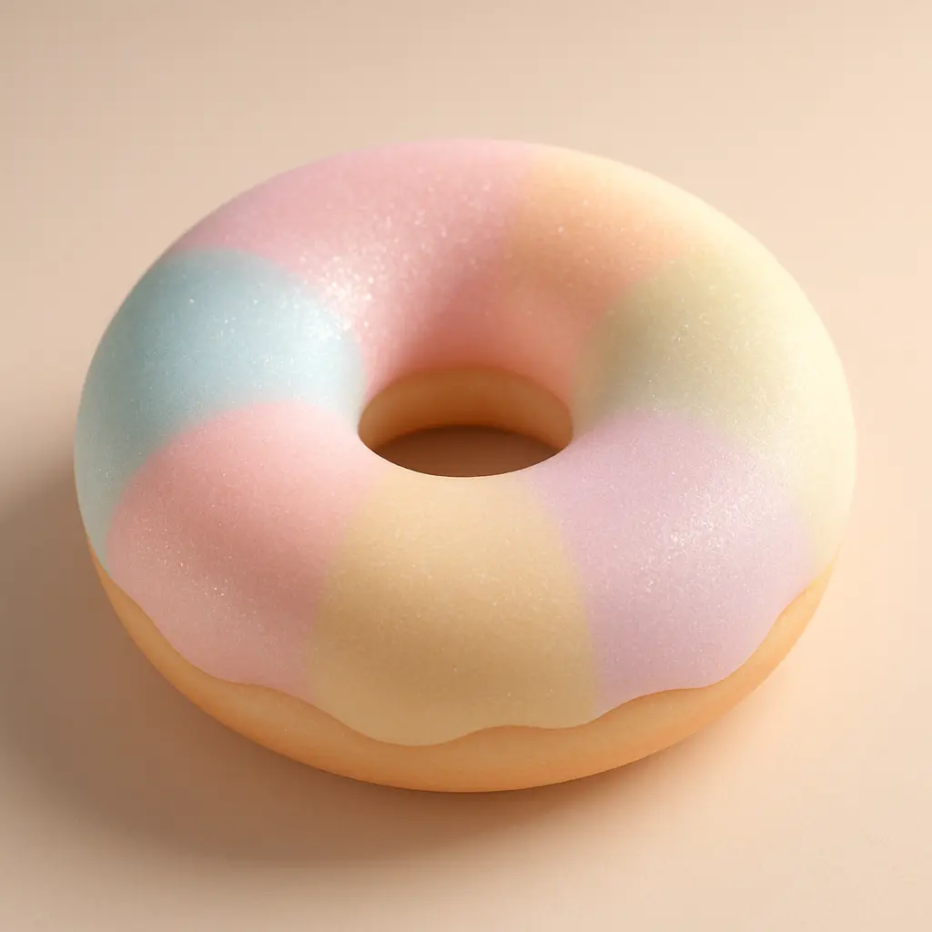 Sugary donut in 3D Pastel Icon template