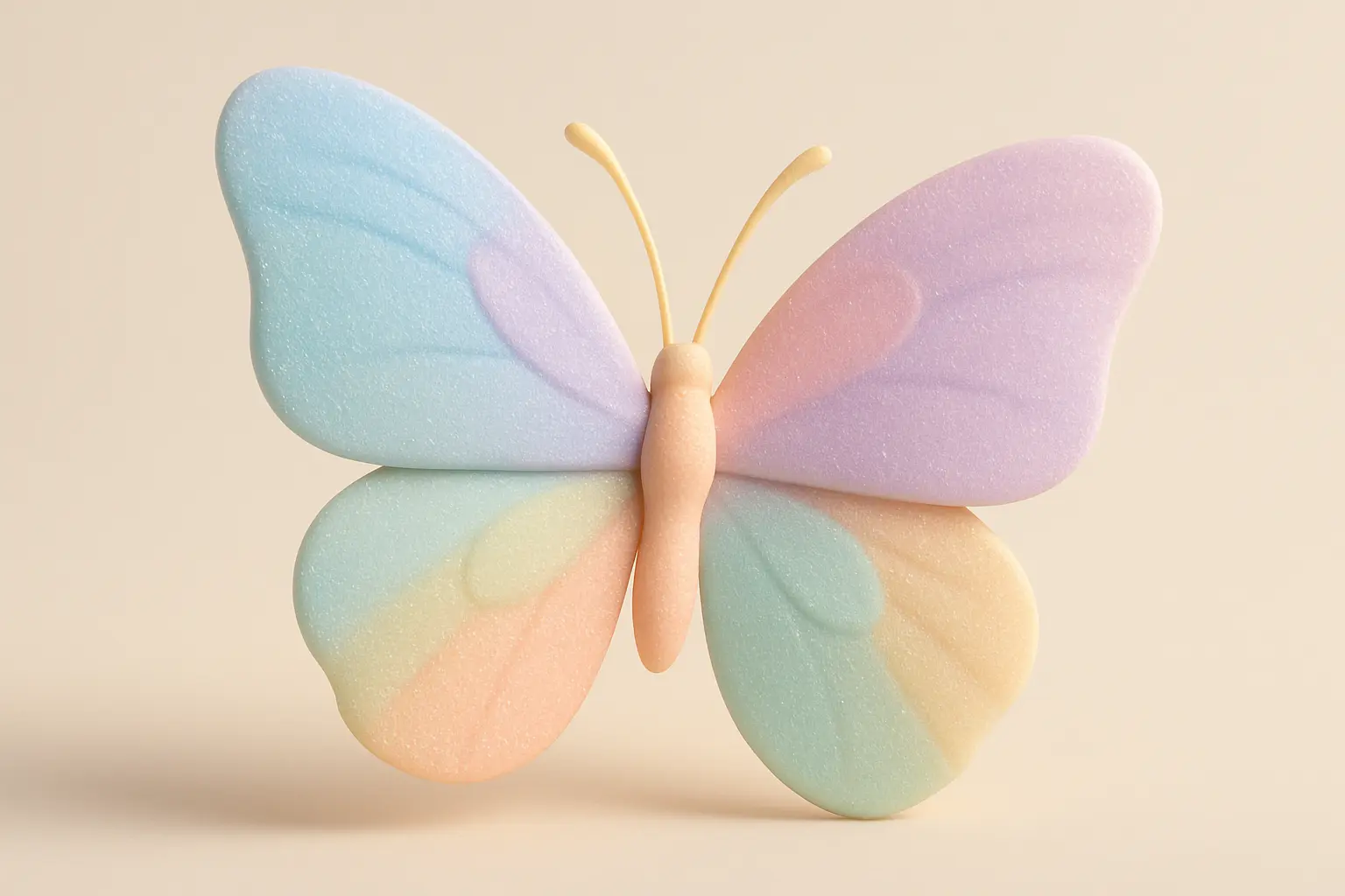 Whimsical butterfly in 3D Pastel Icon template