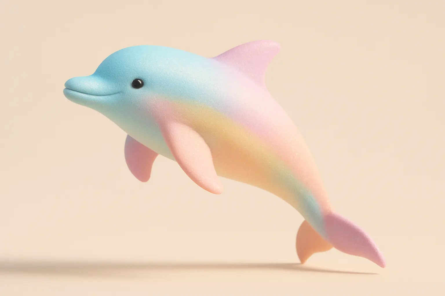 Serene dolphin in 3D Pastel Icon template
