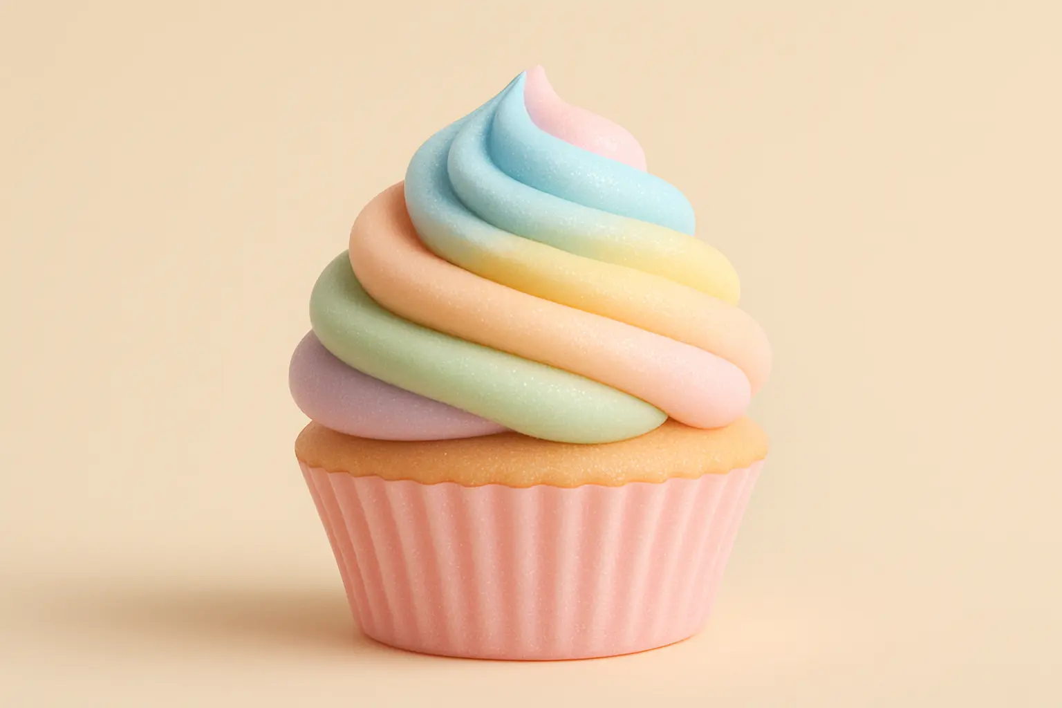 Playful cupcake in 3D Pastel Icon template