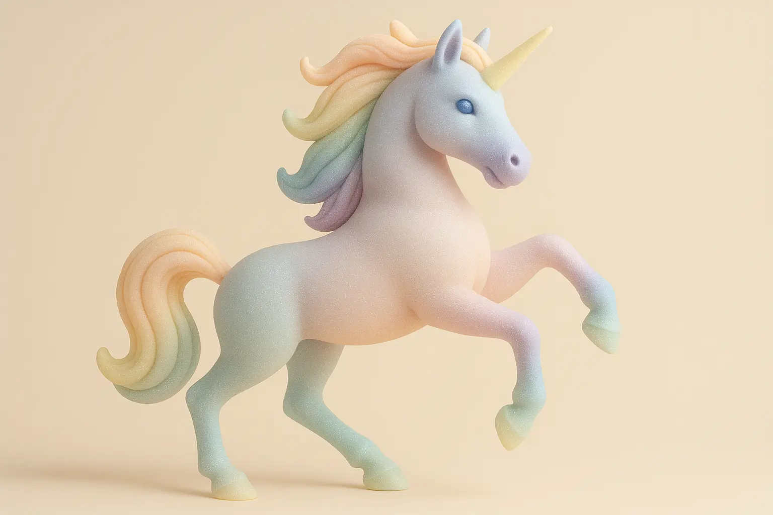 Magical unicorn in 3D Pastel Icon template
