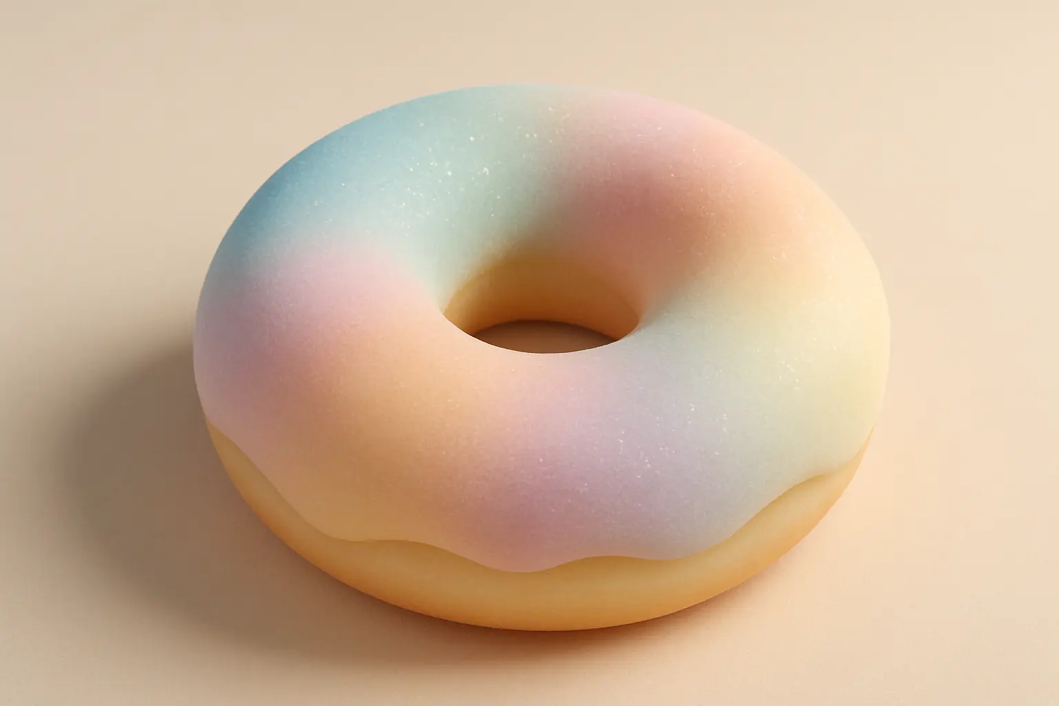 Sugary donut in 3D Pastel Icon template