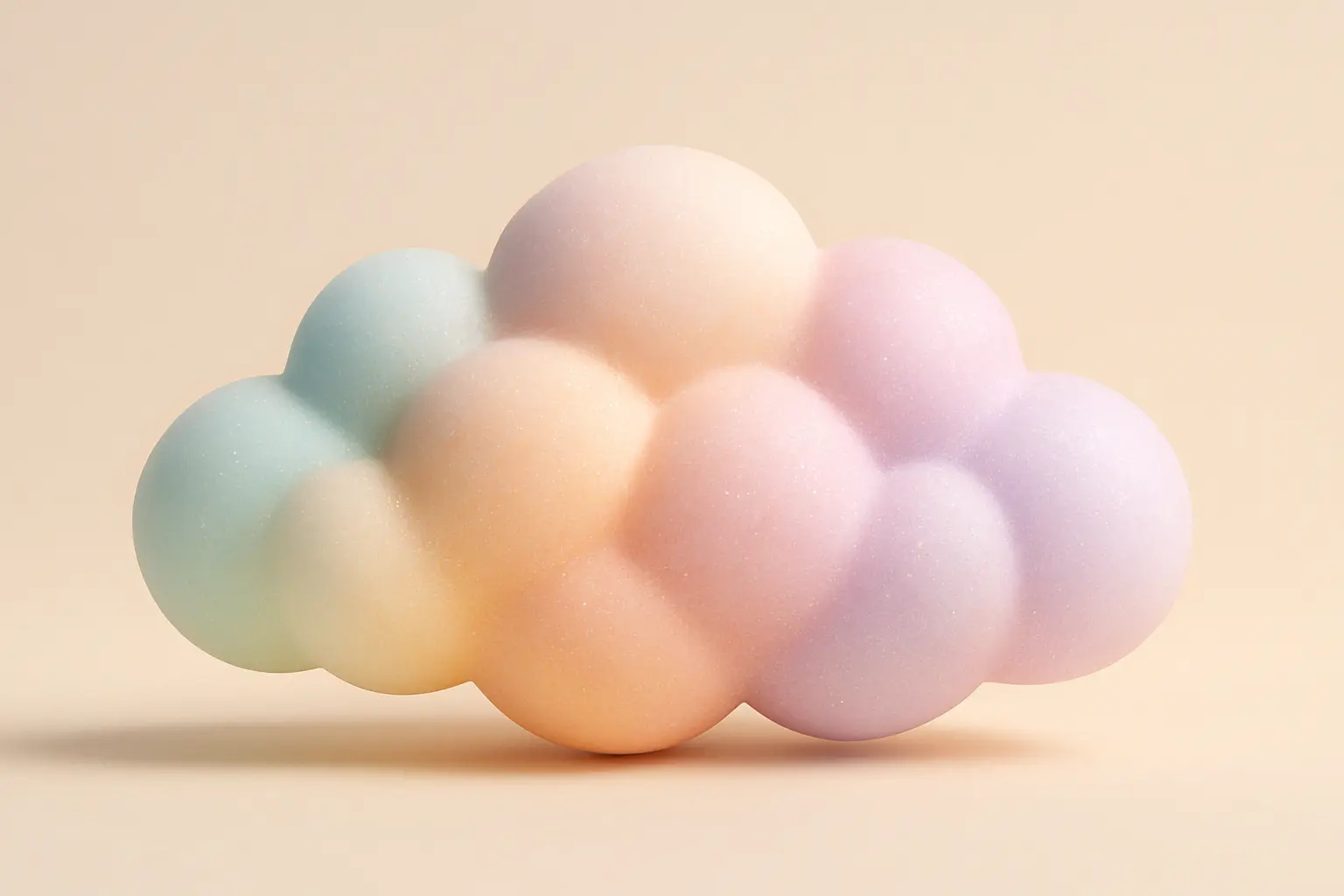 Dreamy cloud in 3D Pastel Icon template