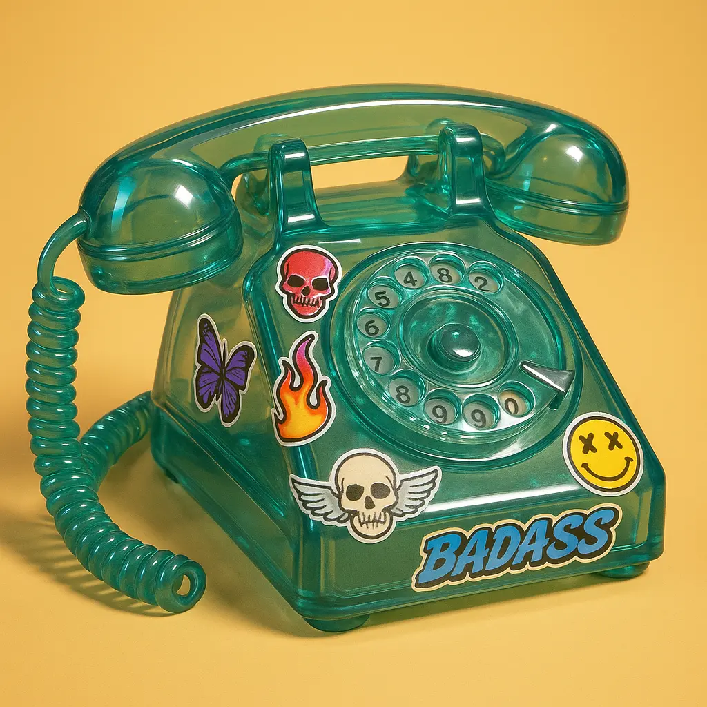 3d Clay Icon template of a telephone.
