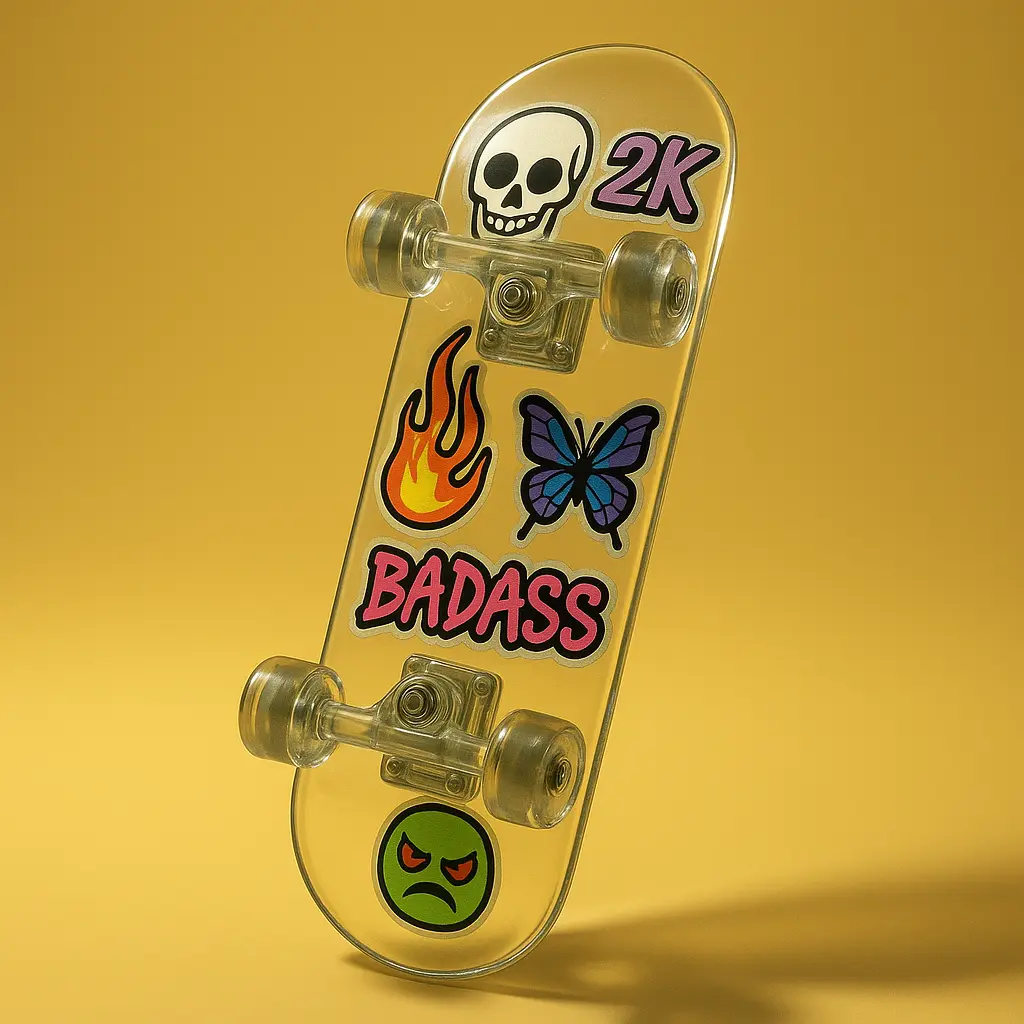 3d Clay Icon template of a skateboard.