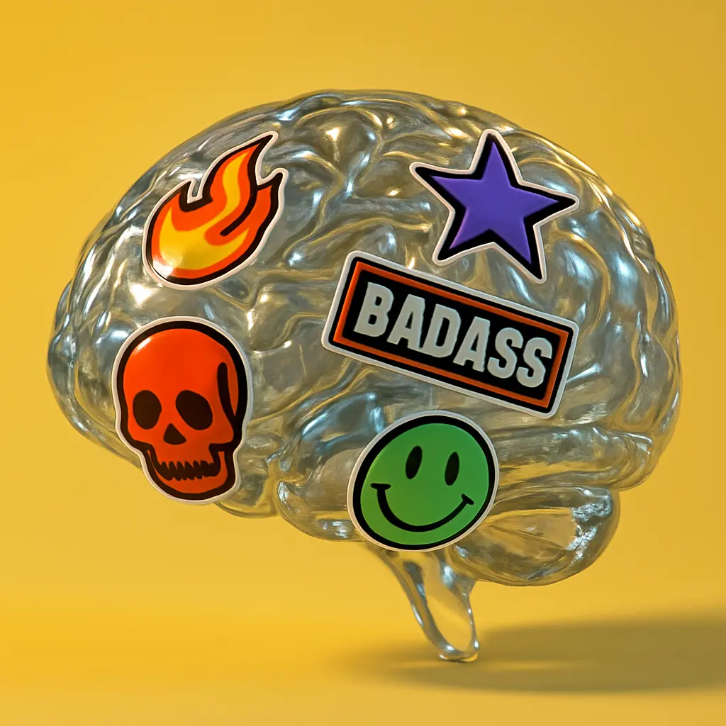 3d Clay Icon template of a brain motif.