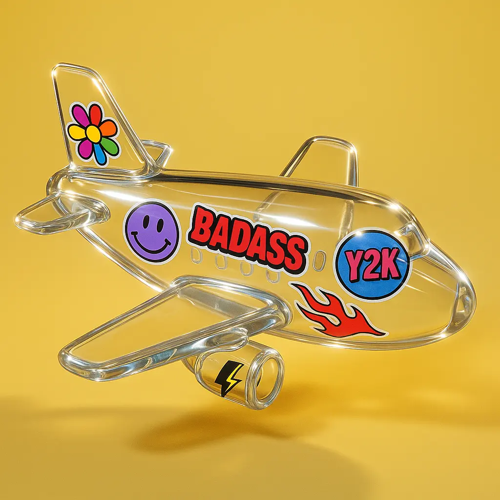 3d Clay Icon template of an airplane model.