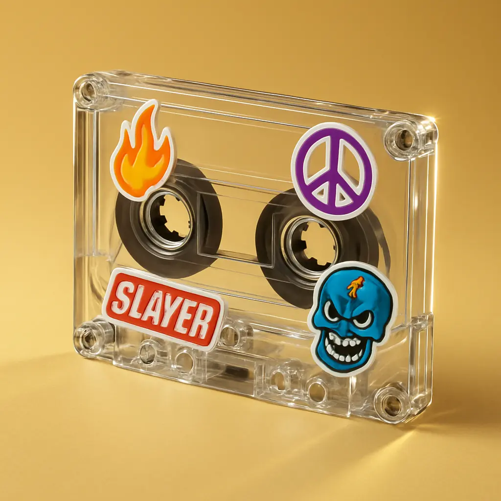 3d Clay Icon template of a cassette tape.