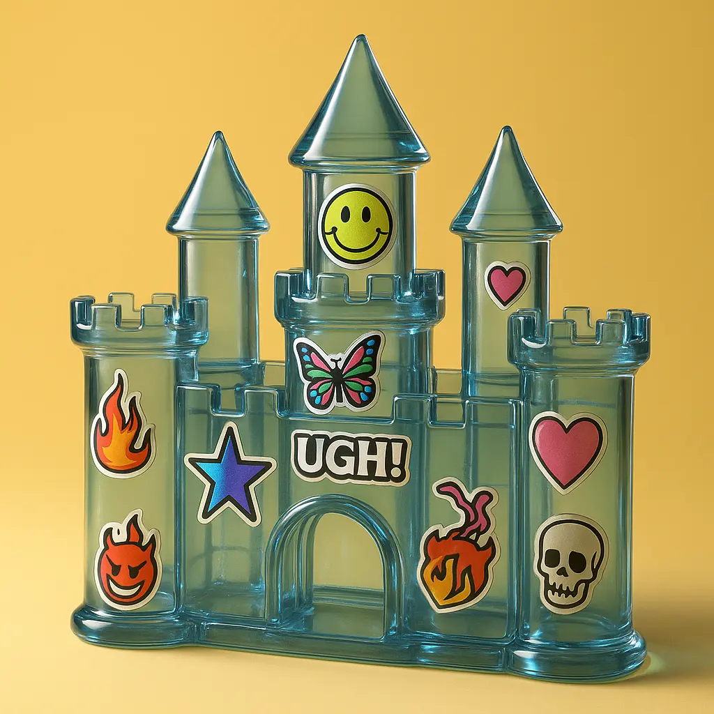 3d Clay Icon template featuring a castle.