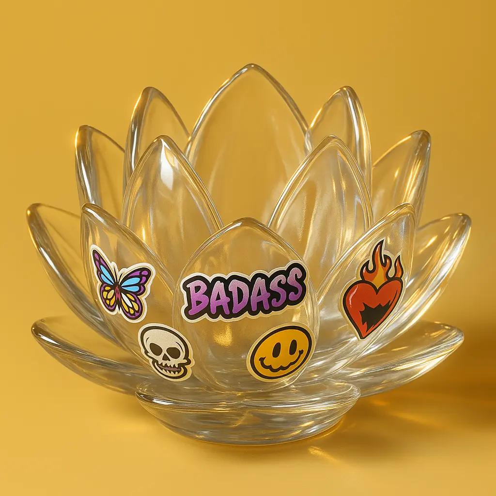 3d Clay Icon template of a lotus flower.