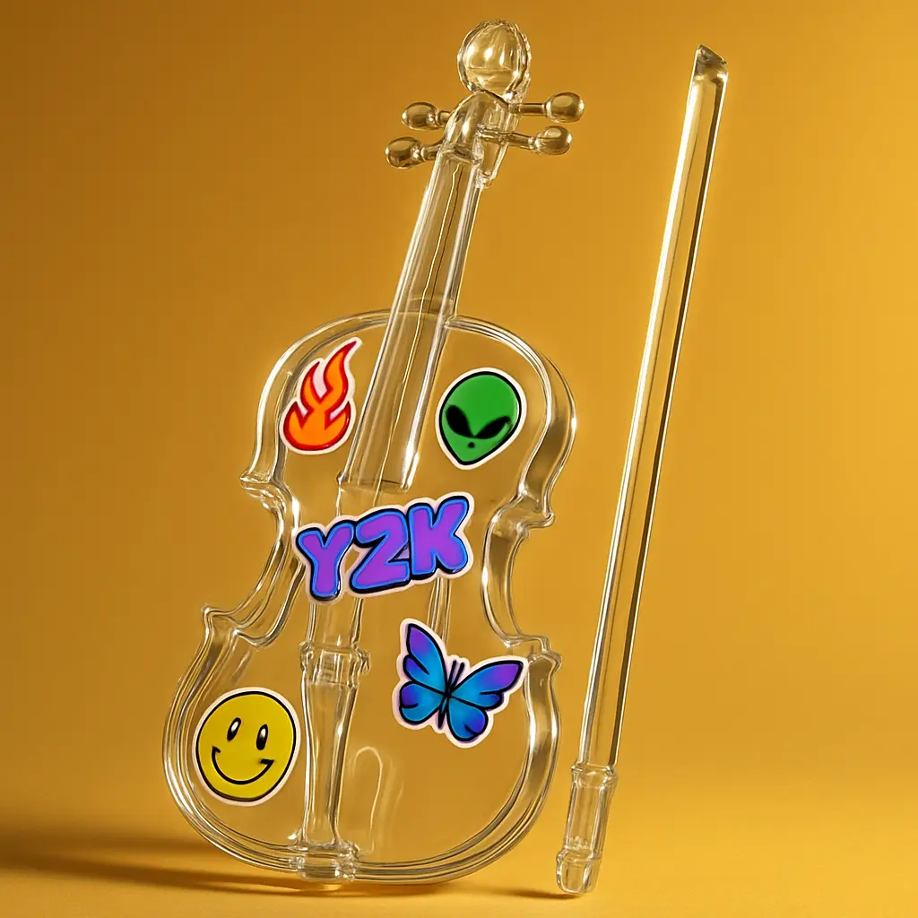 3d Clay Icon template of a violin piece.