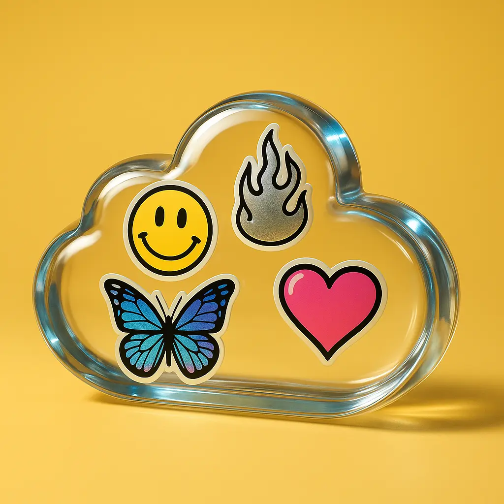 3d Clay Icon template of a cloud shape.