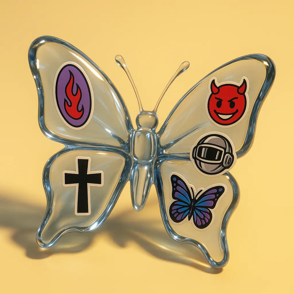 3d Clay Icon template of a butterfly stylishly.
