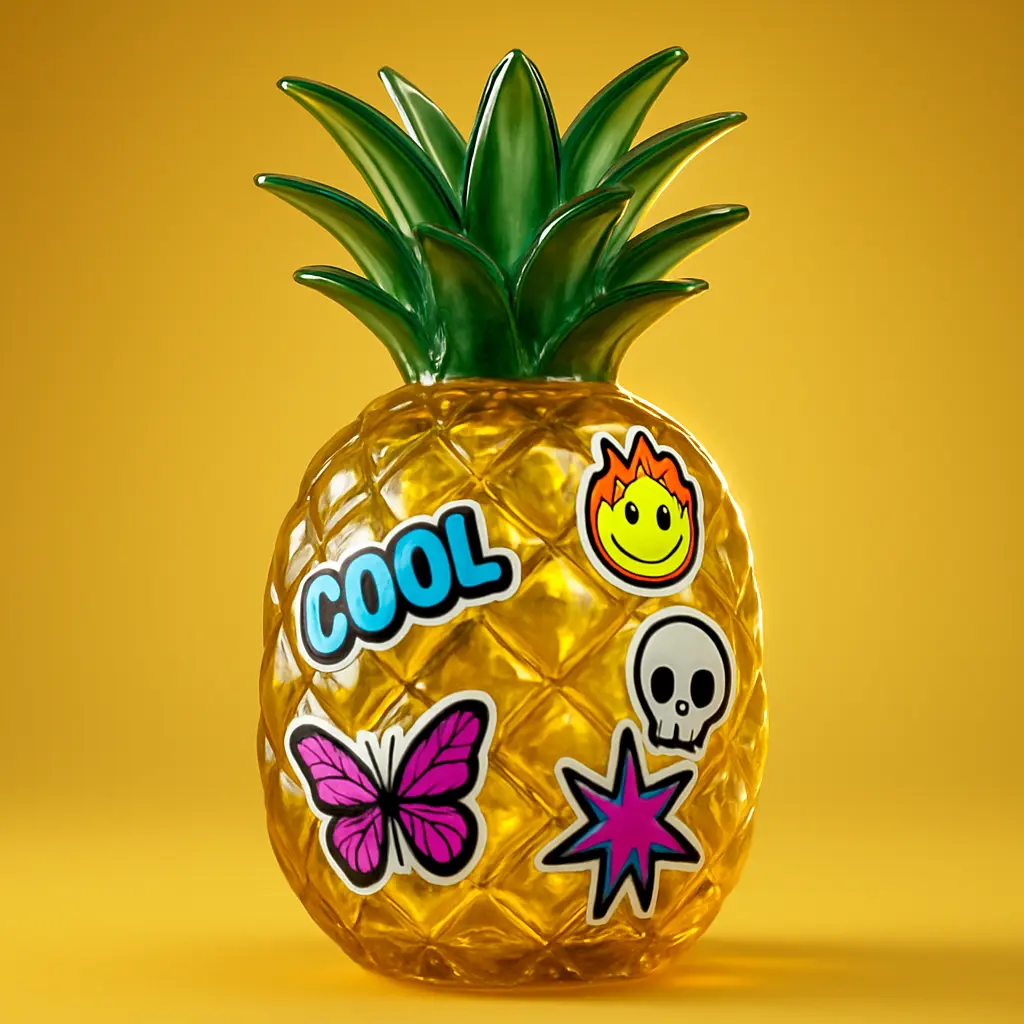 3d Clay Icon template featuring a pineapple.