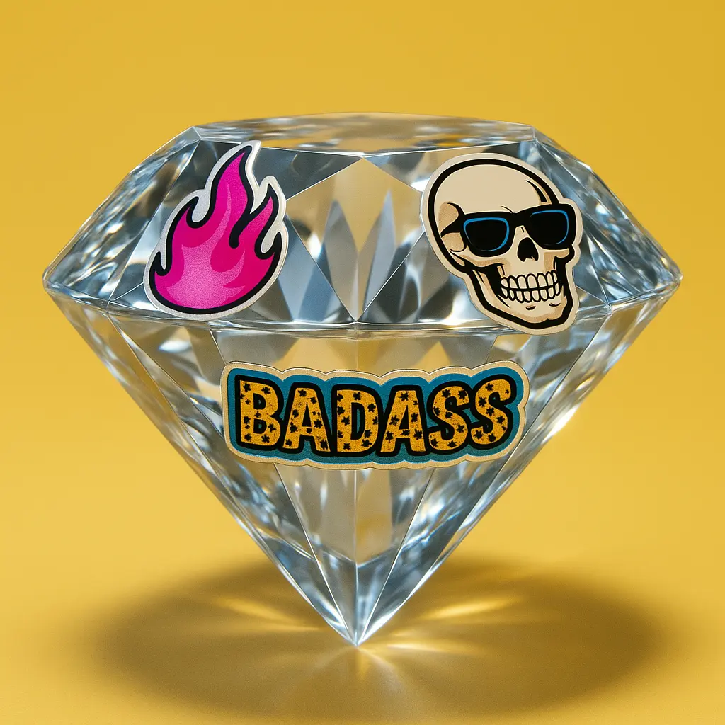 3d Clay Icon template featuring a diamond.