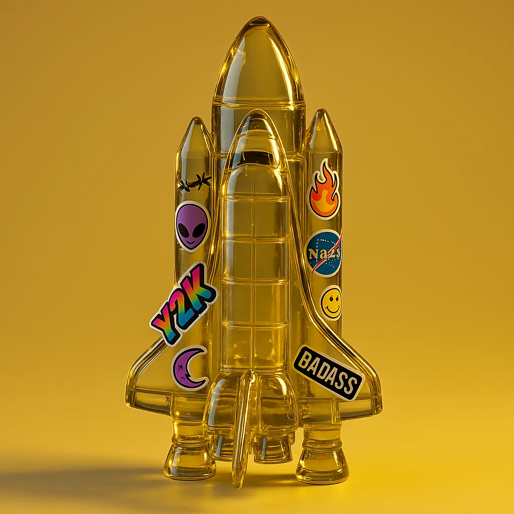 3d Clay Icon template of a shuttle.