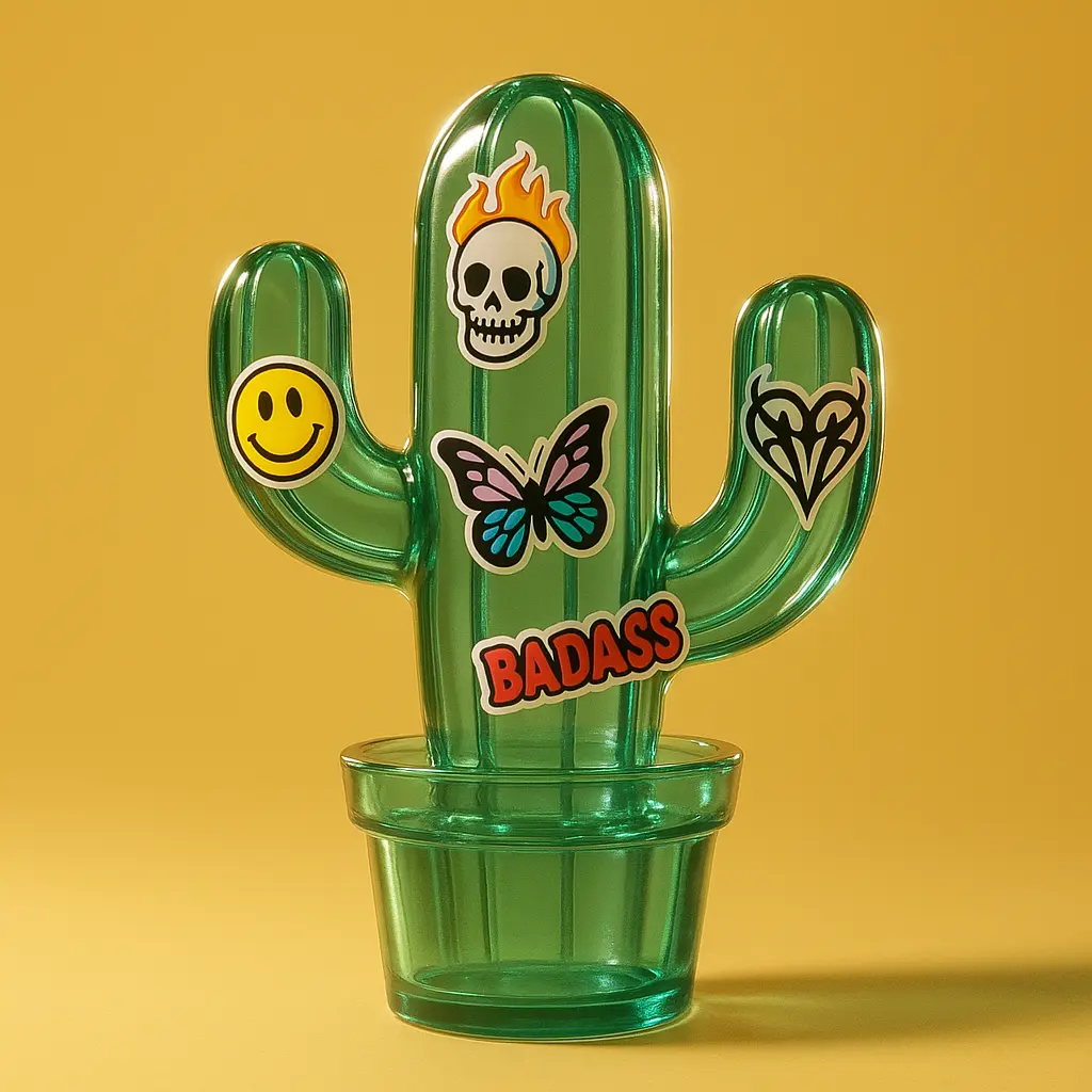 3d Clay Icon template showing a cactus.