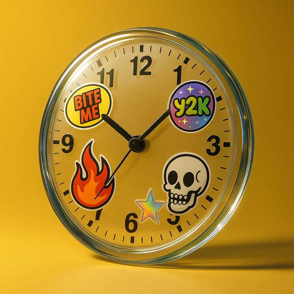 3d Clay Icon template with a clock theme.