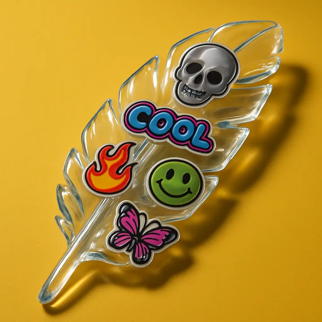 3d Clay Icon template of a feather design.