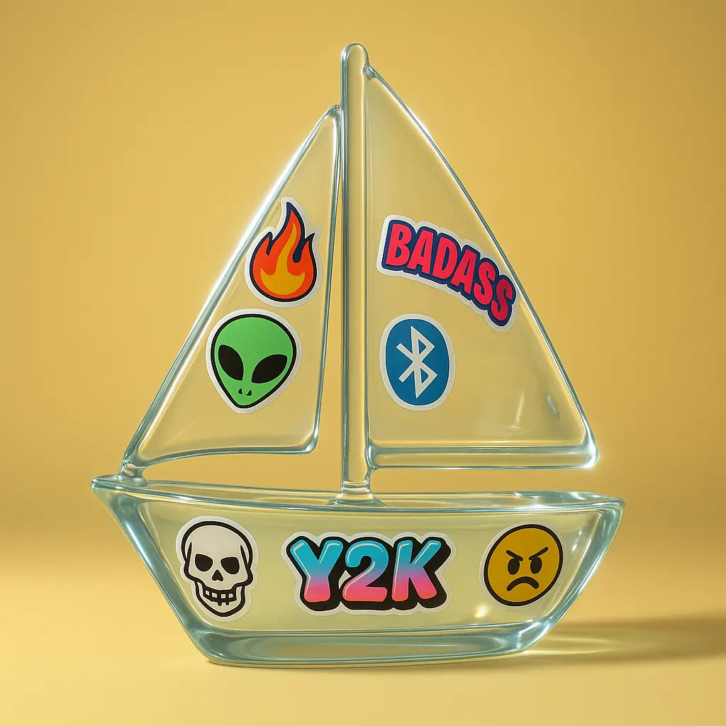 3d Clay Icon template of a sailboat.