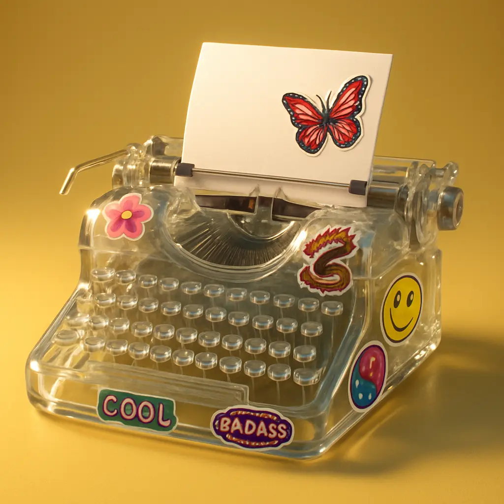 3d Clay Icon template of a typewriter.