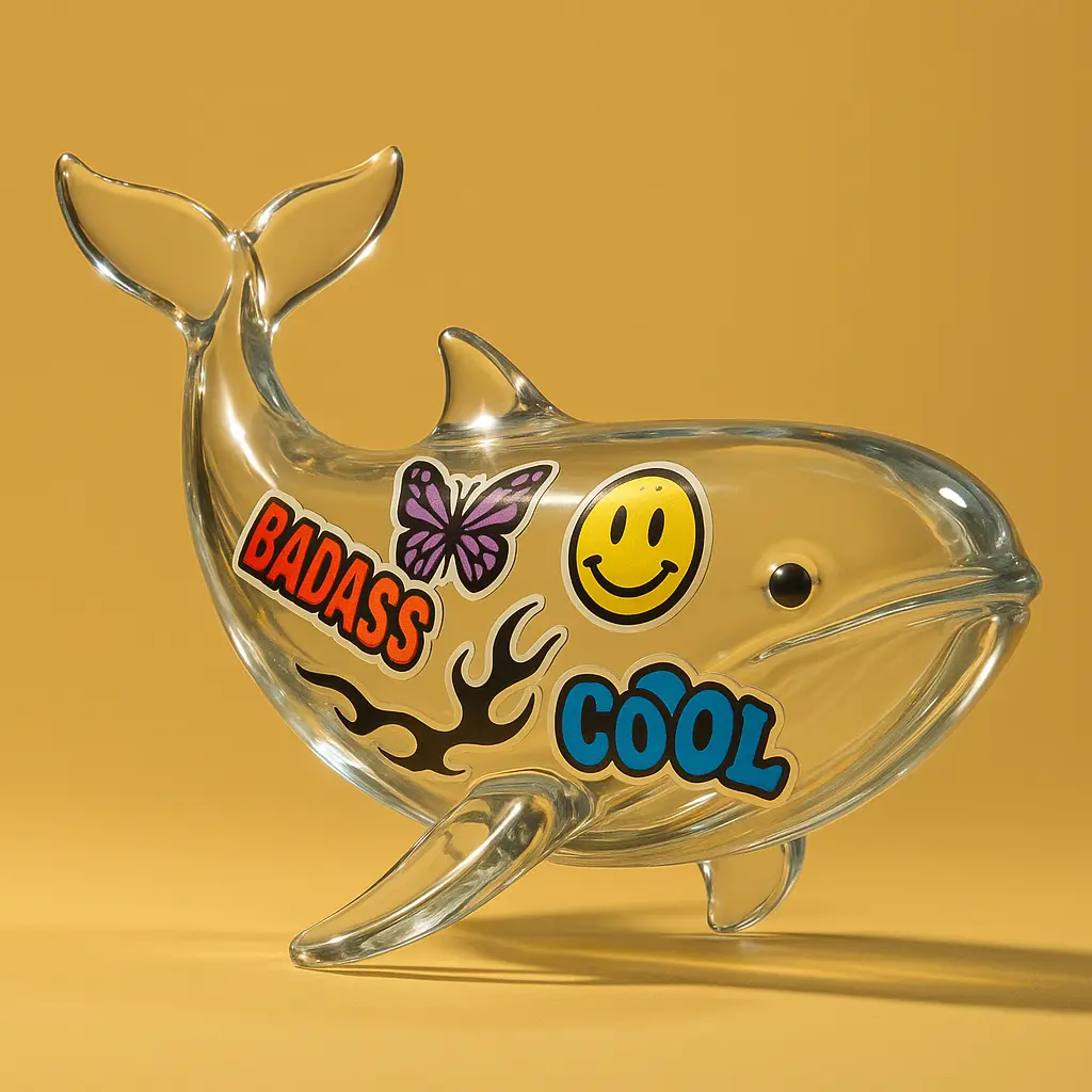 3d Clay Icon template featuring a whale.