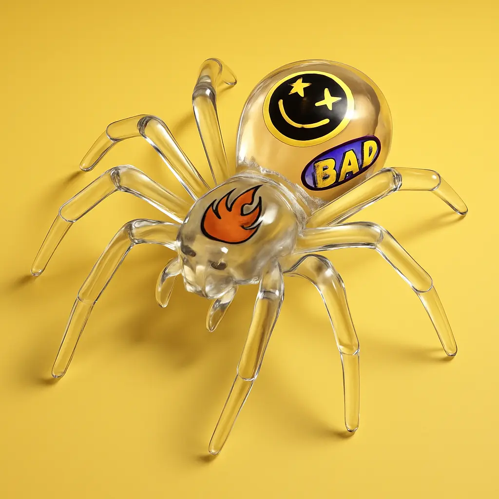 3d Clay Icon template of a spider.