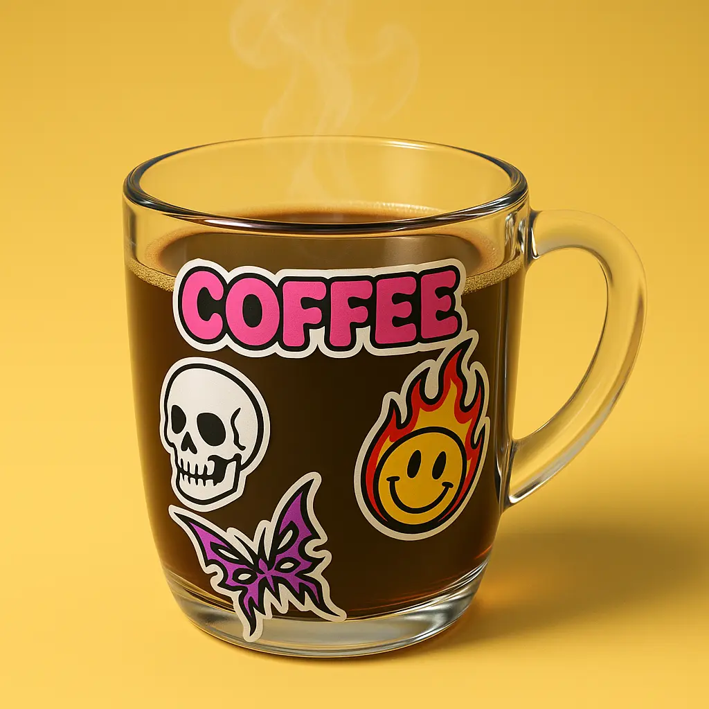 3d Clay Icon template of a coffee cup.