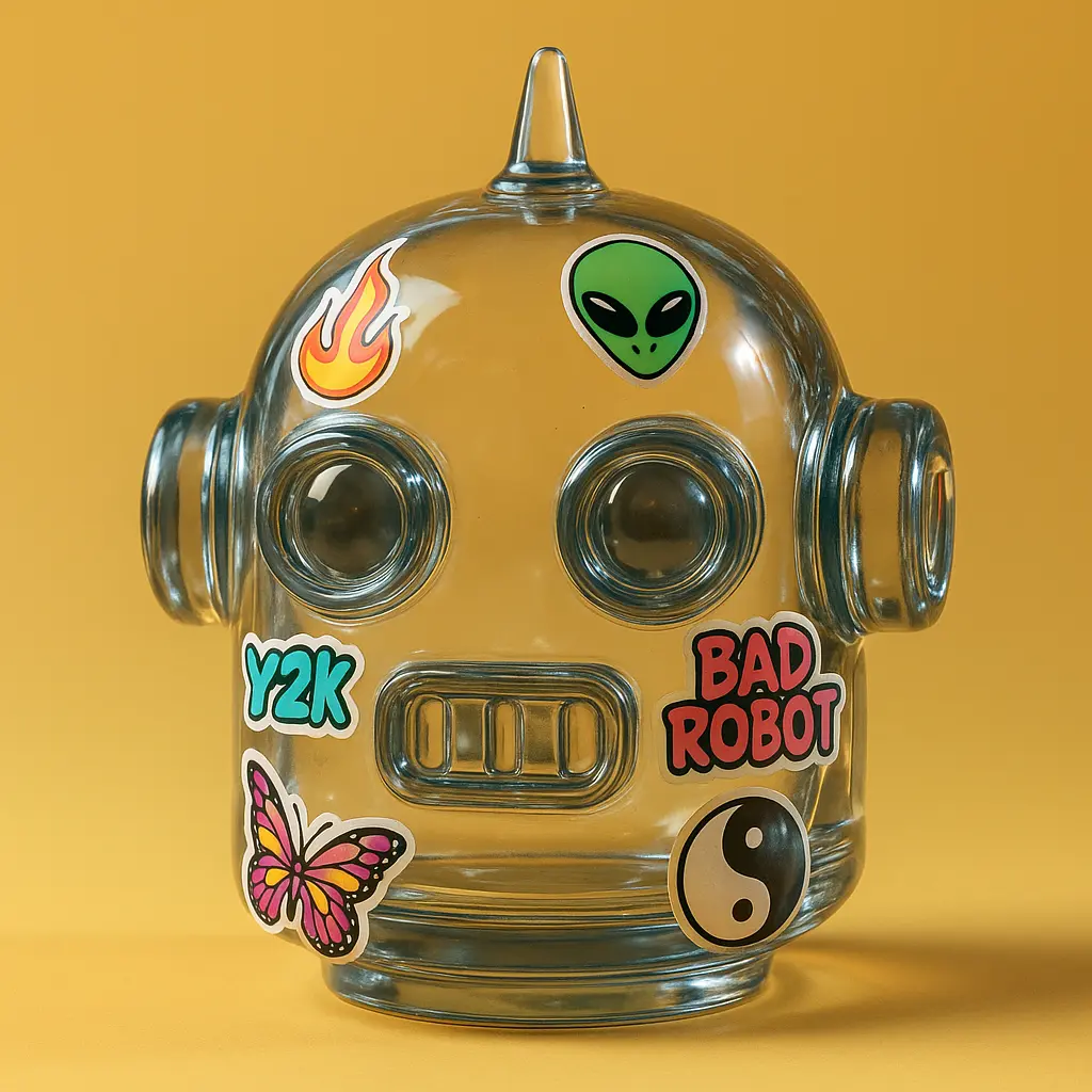 3d Clay Icon template of a robot head.