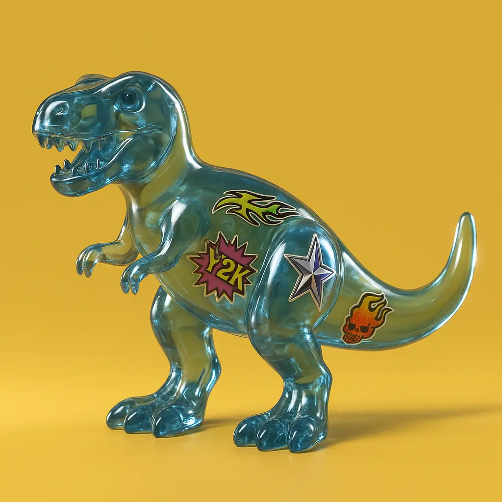 3d Clay Icon template of a dinosaur.