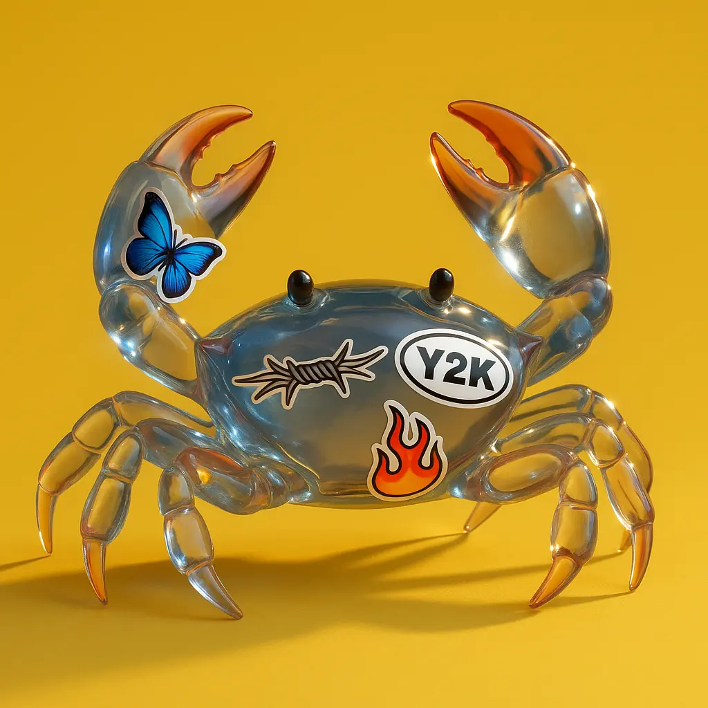 3d Clay Icon template of a crab.