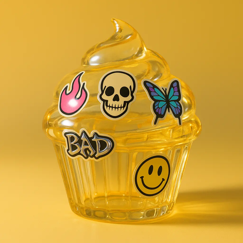 3d Clay Icon template of a cupcake.