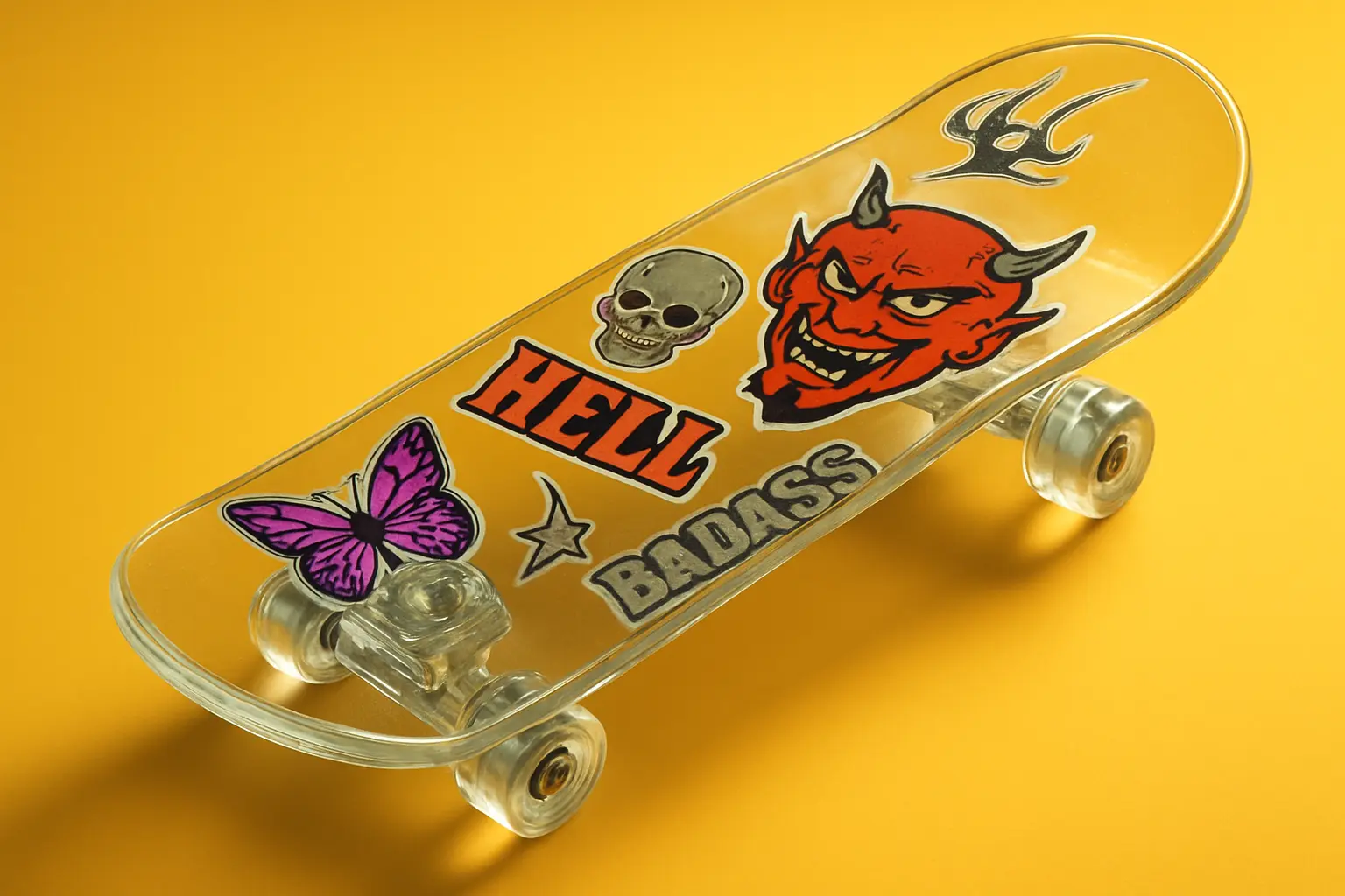 3d Clay Icon template of a skateboard.