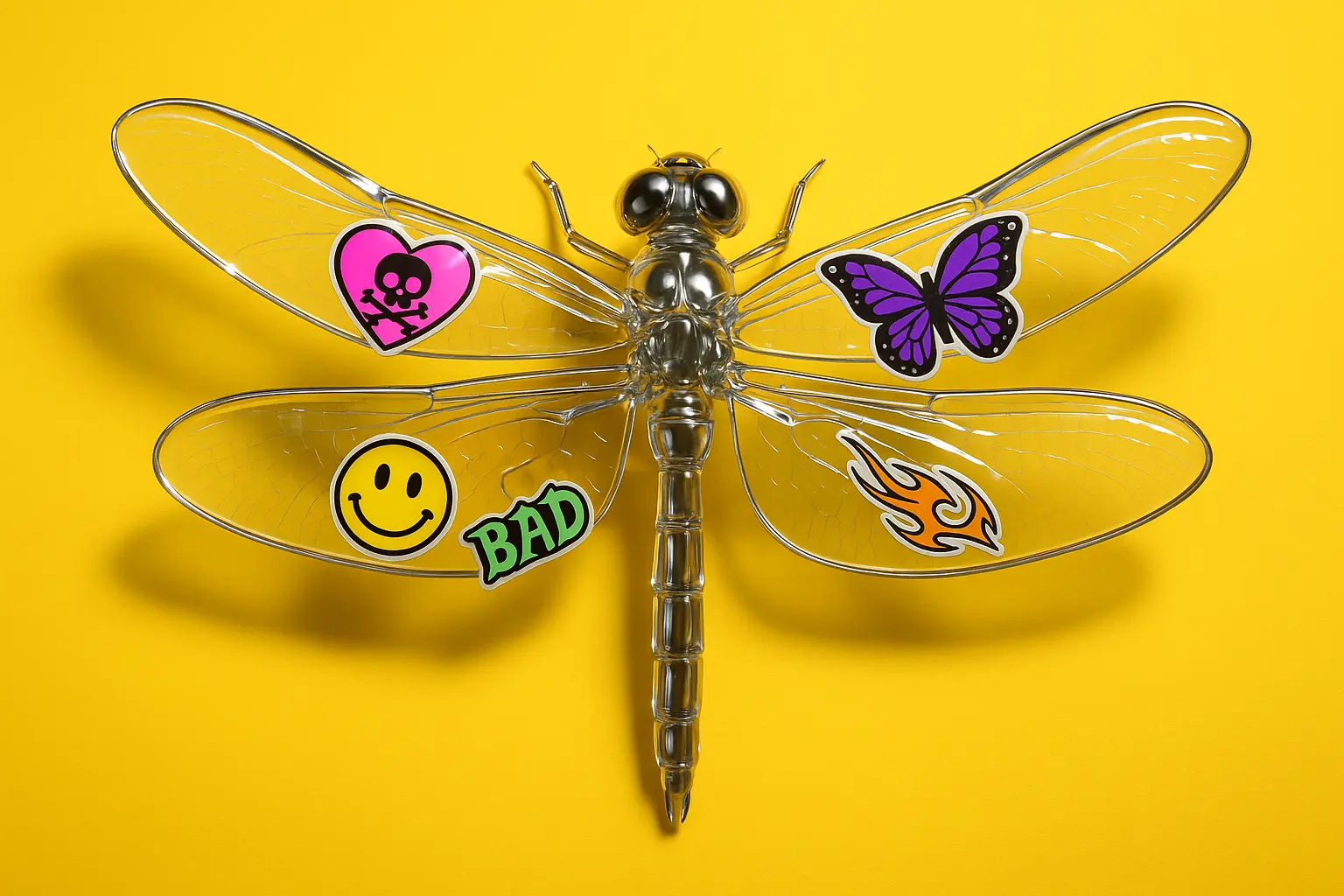 3d Clay Icon template showcasing a dragonfly.